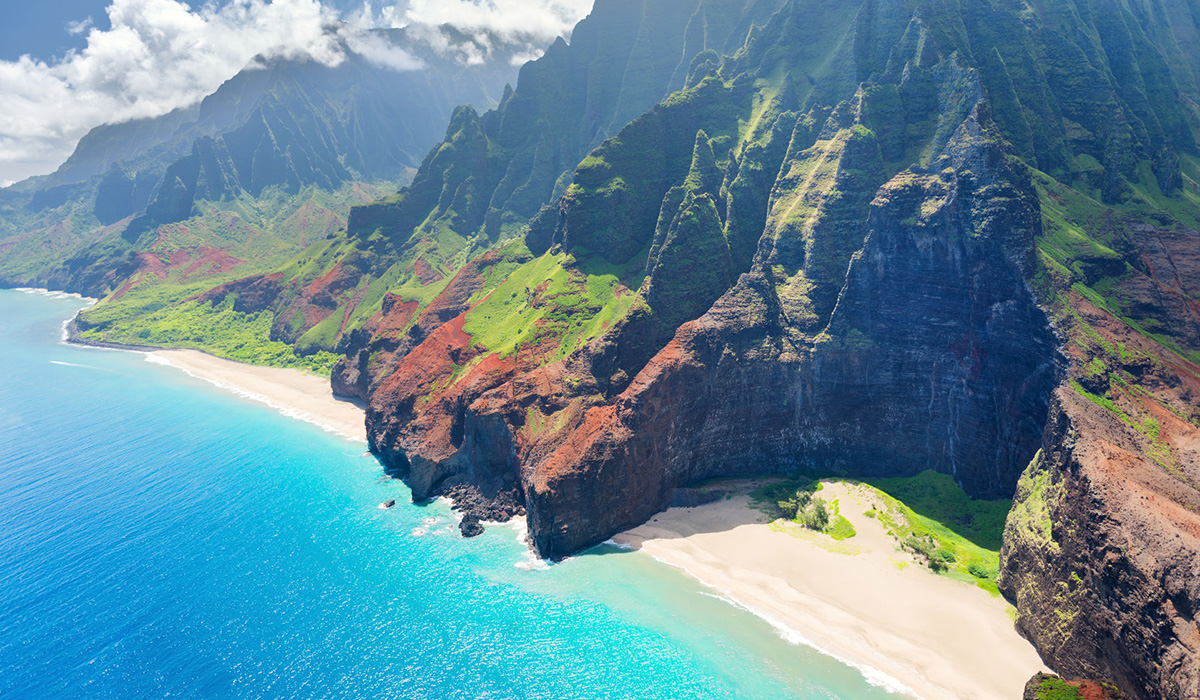 Pobřeží Nā Pali na ostrově Kauai, Hawajské ostrovy