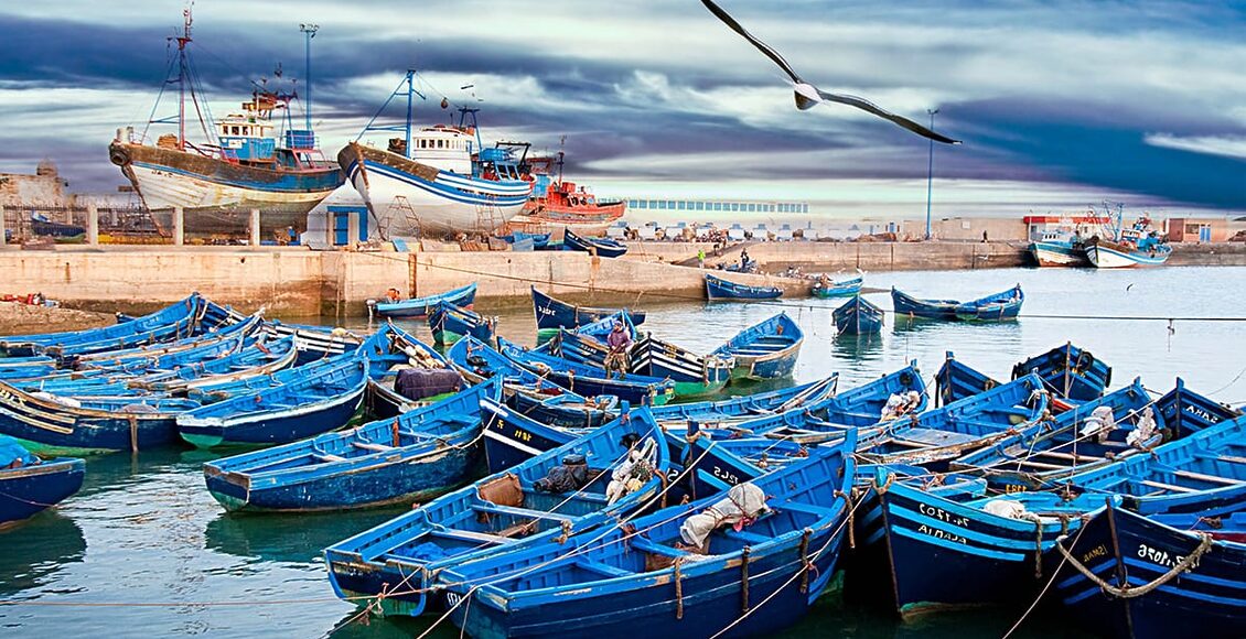 06-Typické modré rybářské lodě v Essaouirě