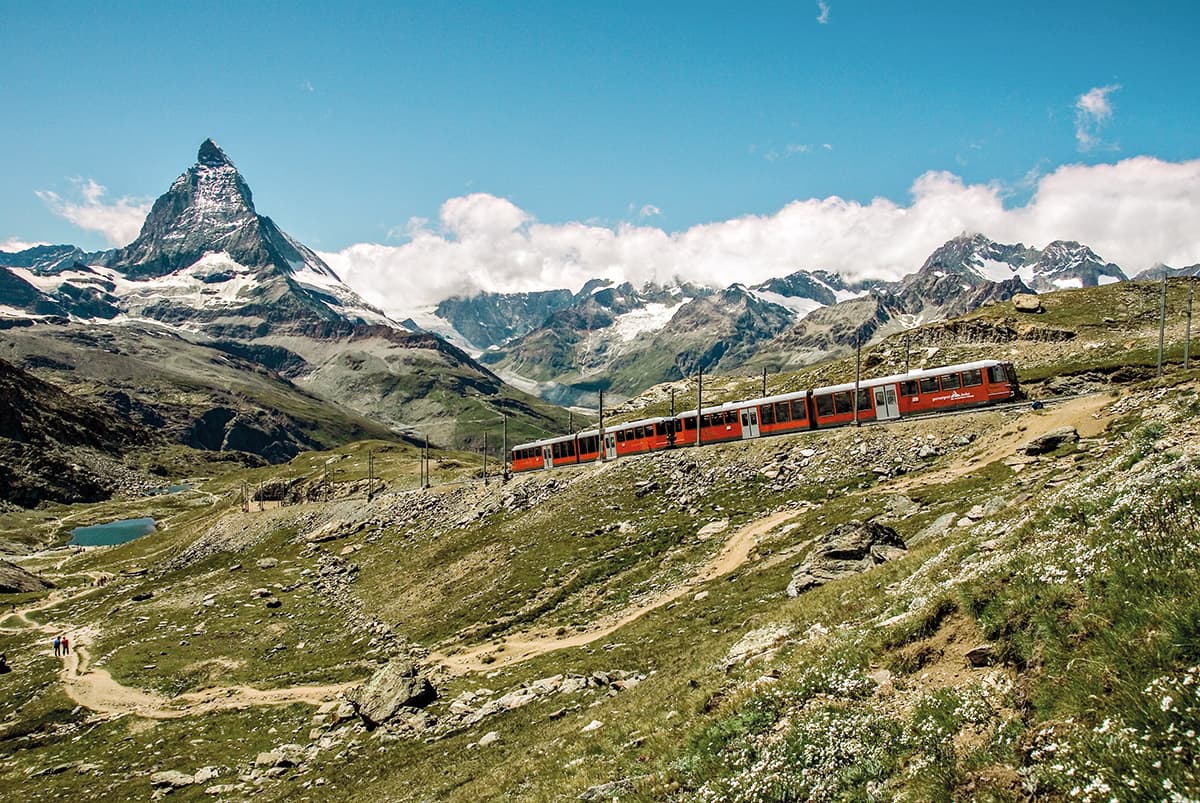 Švajčiarsko - Ozubnicová trať z Zermattu na hrebeň Gornergratu