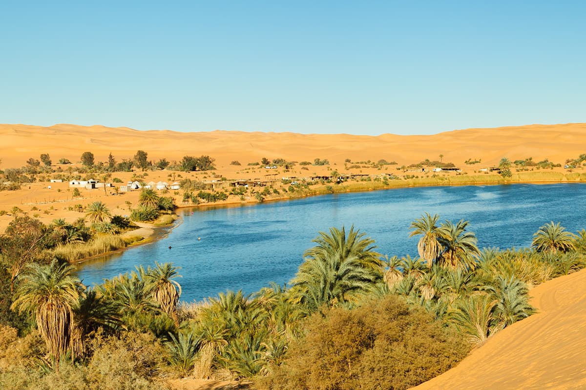 Gaberoun Lake in Libya