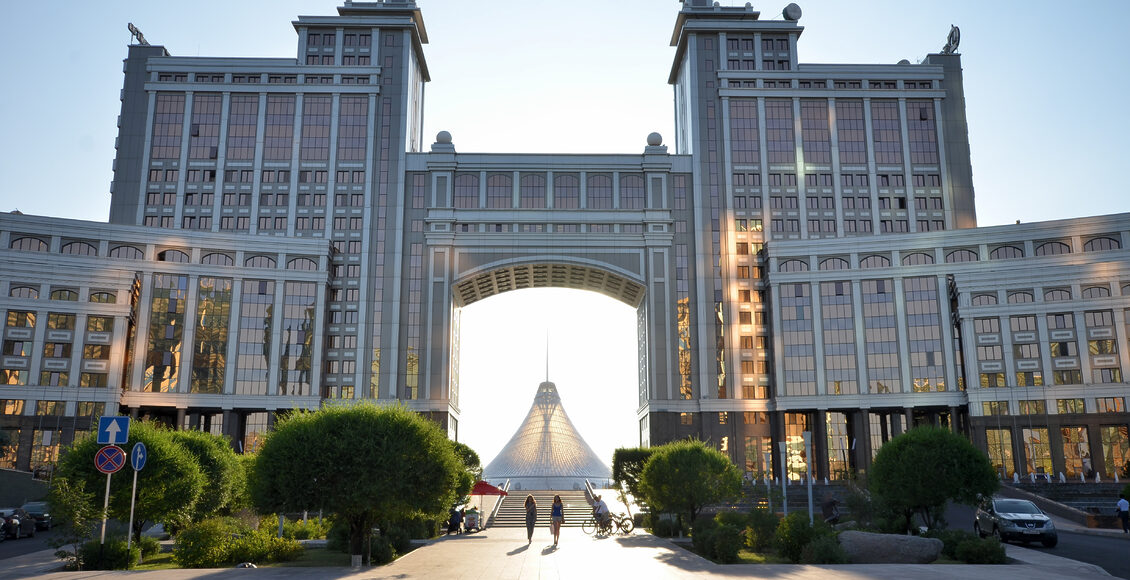 Water Green Boulevard in Astana. Kazakhstan